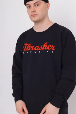 Online Bluza Bez Kaptura Thrasher Script Bluzy Bez Kaptura