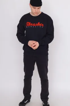 Online Bluza Bez Kaptura Thrasher Script Bluzy Bez Kaptura