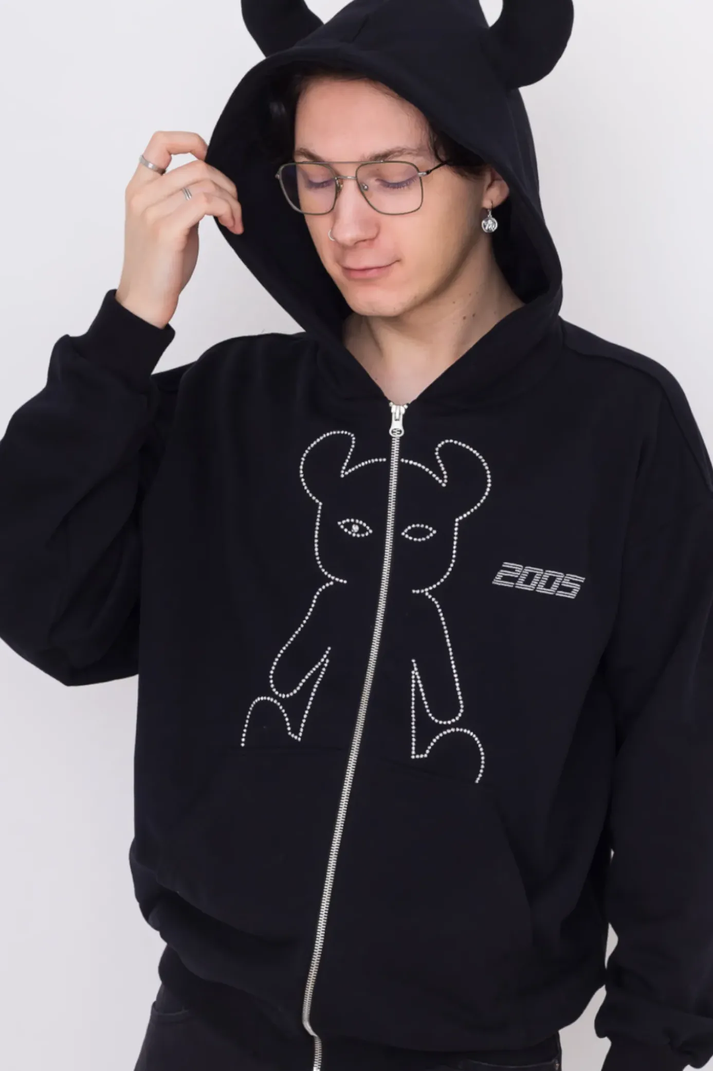 Bluza Rozpinana Studded Horned Lucy Zip Hoodie Bluzy Rozpinane