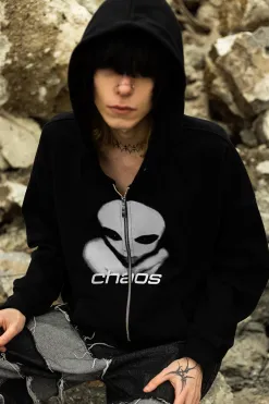 Clearance Bluza Rozpinana Alien Zip Hoodie Bluzy Rozpinane