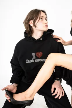 New Bluza Z Kapturem I <3 Hot Moms Bluzy Z Kapturem