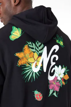 New Bluza Z Kapturem New Era Floral Graphic Oversized Bluzy Z Kapturem