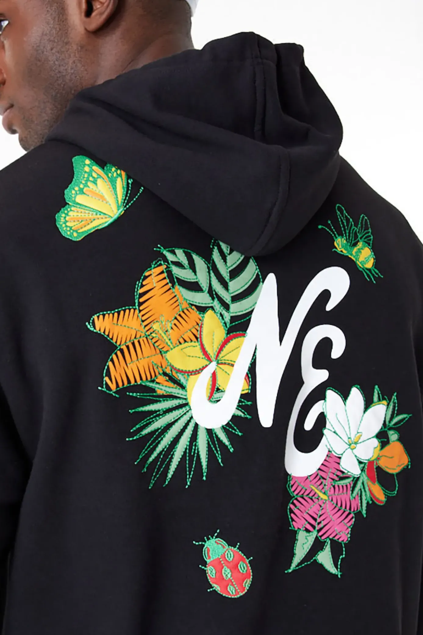 New Bluza Z Kapturem New Era Floral Graphic Oversized Bluzy Z Kapturem