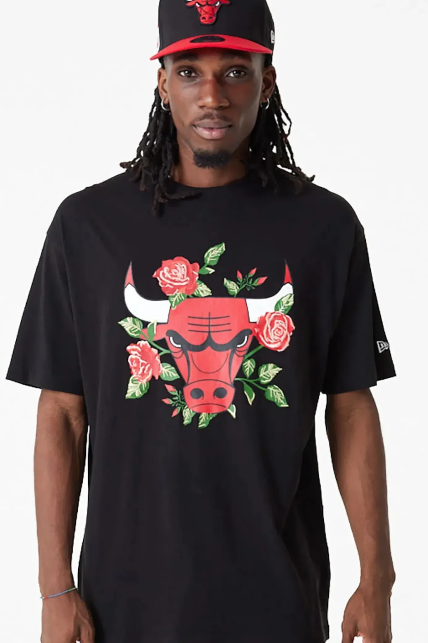 Clearance Koszulka New Era Chicago Bulls Floral Graphic Oversized T-shirty