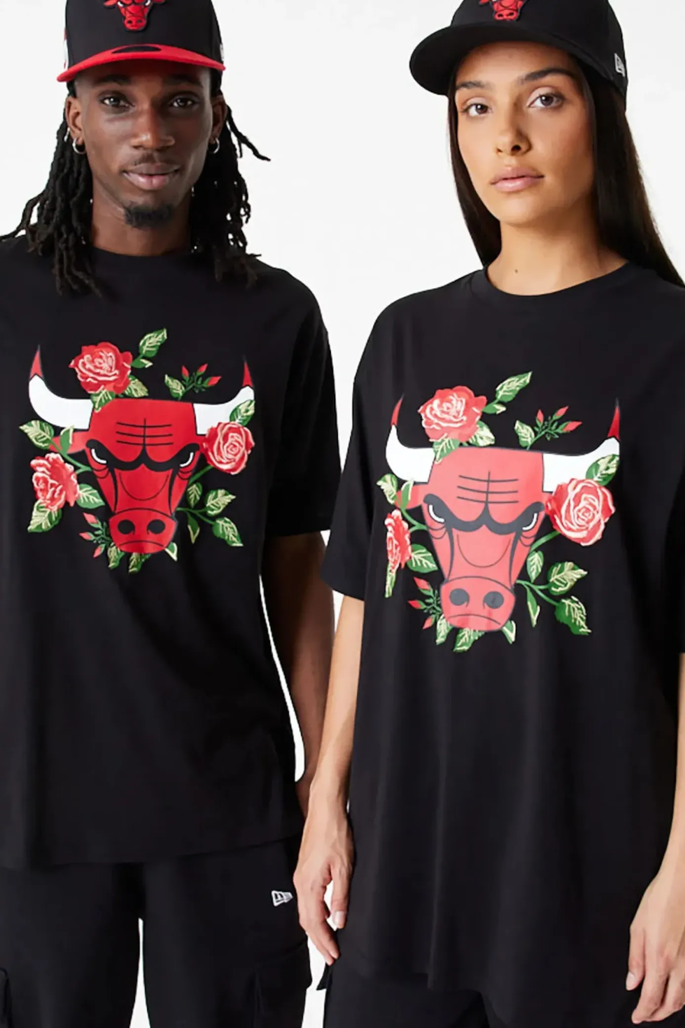 Clearance Koszulka New Era Chicago Bulls Floral Graphic Oversized T-shirty
