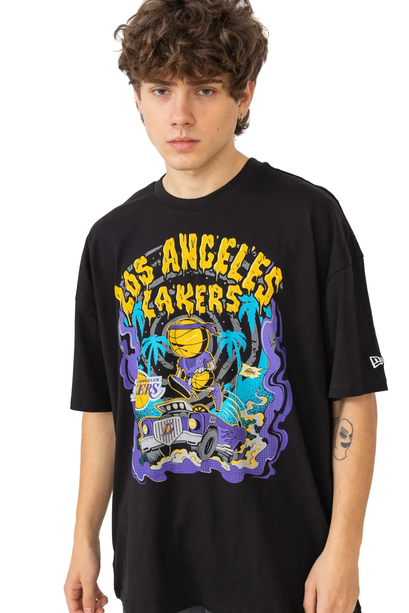 Best Koszulka New Era LA Lakers Graphic Drop Shoulder T-shirty