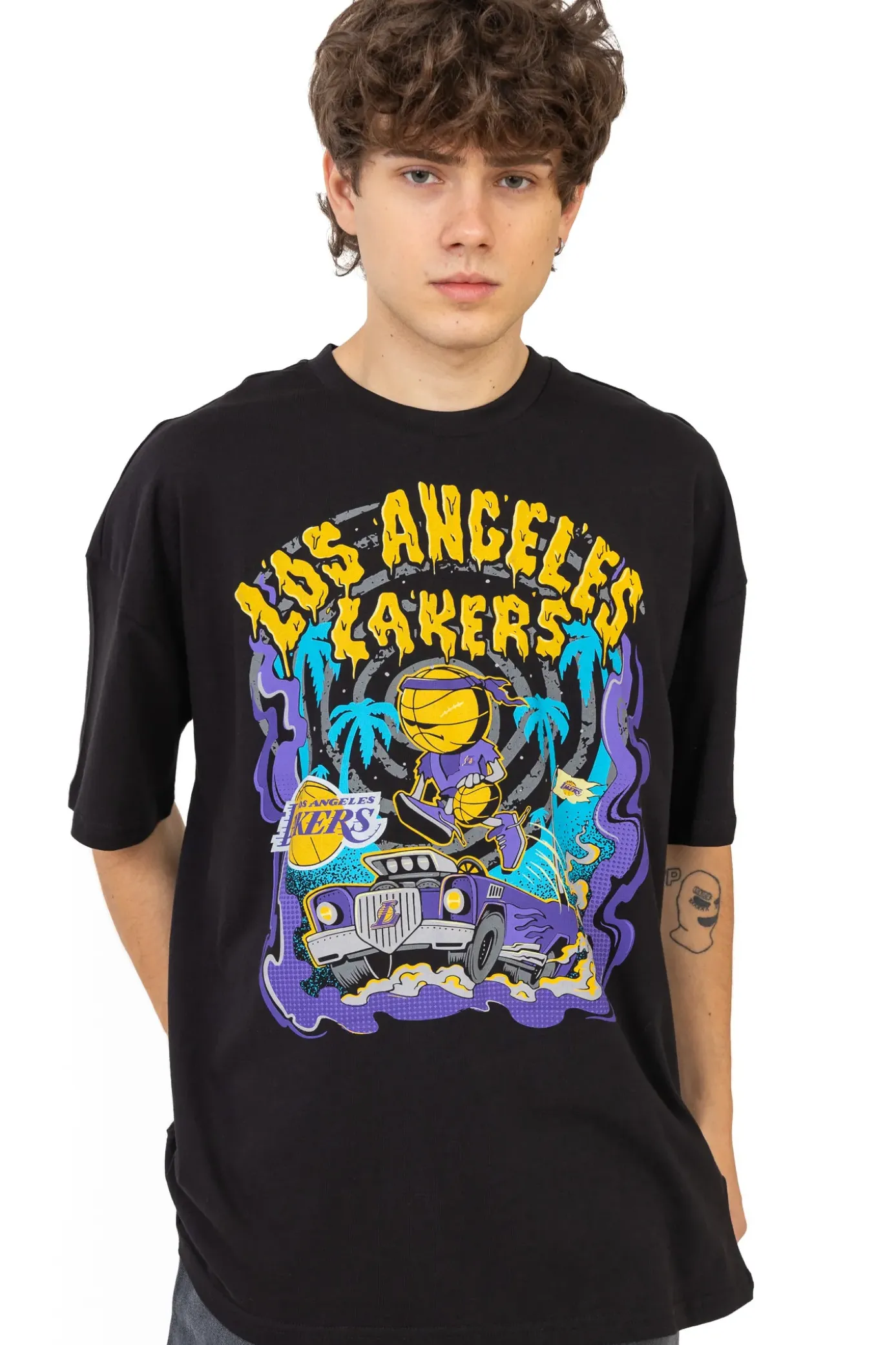 Best Koszulka New Era LA Lakers Graphic Drop Shoulder T-shirty