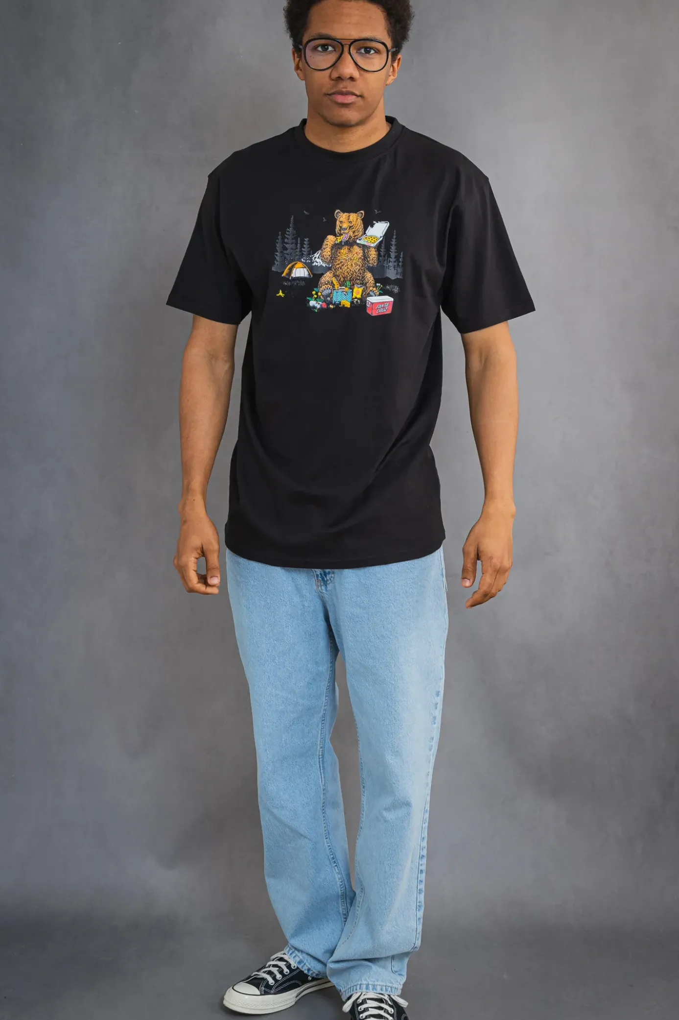 Hot Koszulka Santa Cruz Braun Pizza Bear T-shirty
