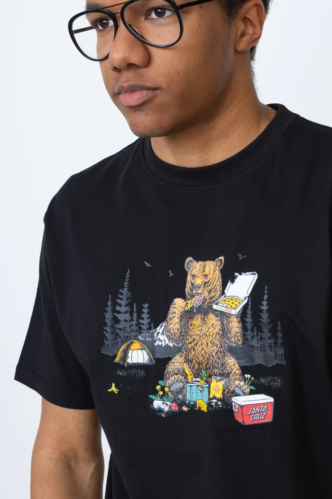 Hot Koszulka Santa Cruz Braun Pizza Bear T-shirty
