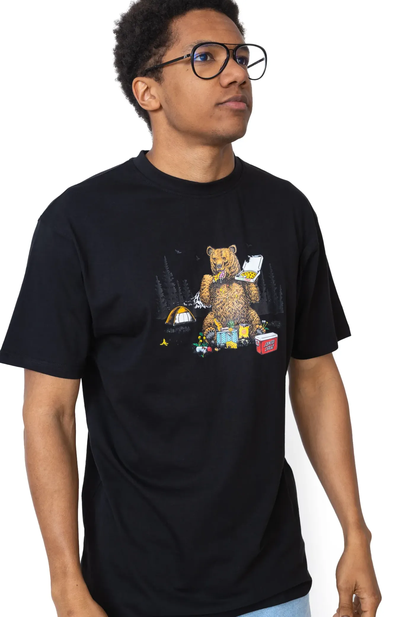 Hot Koszulka Santa Cruz Braun Pizza Bear T-shirty