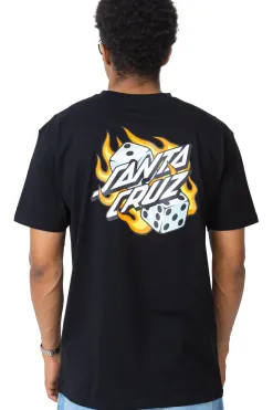 Clearance Koszulka Santa Cruz Flaming Dice Dot Chest T-shirty