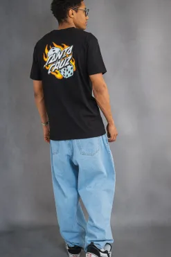 Clearance Koszulka Santa Cruz Flaming Dice Dot Chest T-shirty