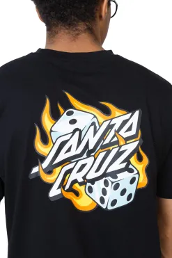 Clearance Koszulka Santa Cruz Flaming Dice Dot Chest T-shirty