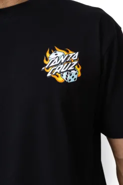 Clearance Koszulka Santa Cruz Flaming Dice Dot Chest T-shirty