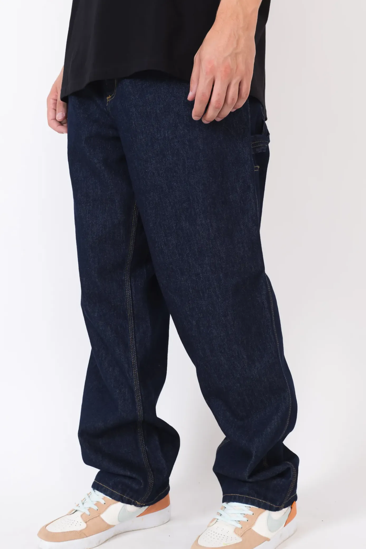 Clearance Spodnie Single Knee Jeans Spodnie Baggy|Jeansy