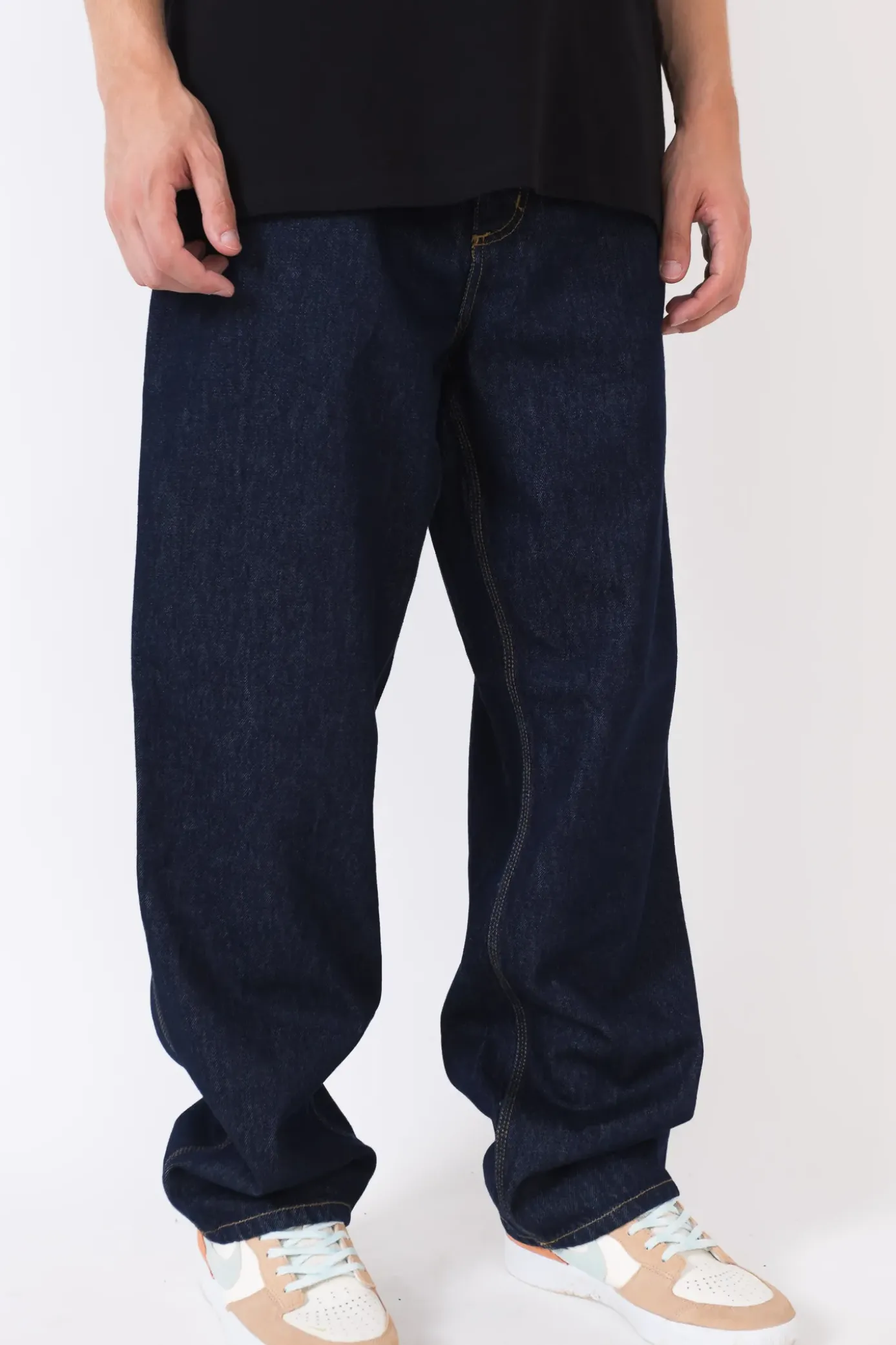 Clearance Spodnie Single Knee Jeans Spodnie Baggy|Jeansy