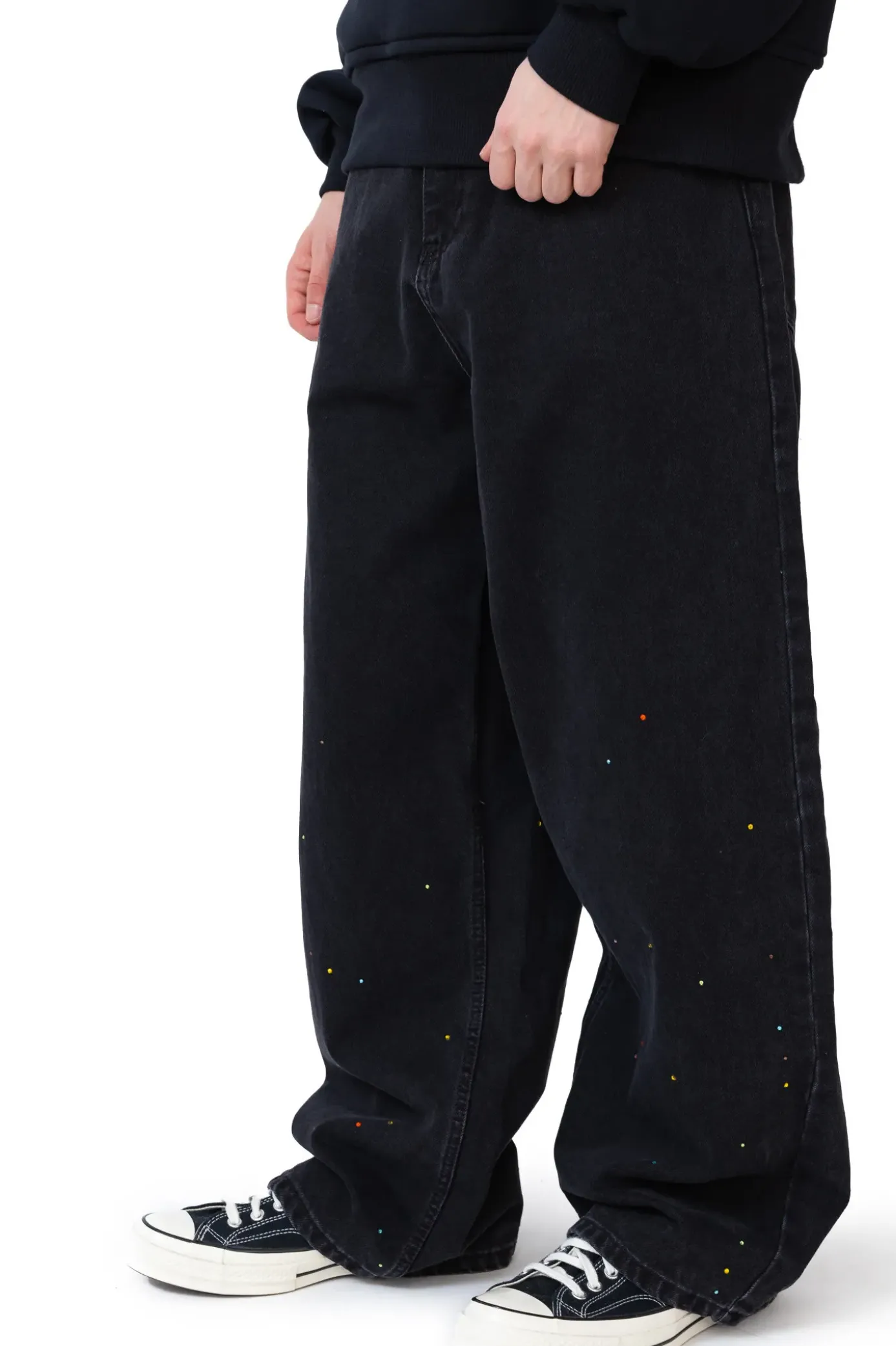 Outlet Spodnie Loose Crystal Spodnie Baggy|Jeansy