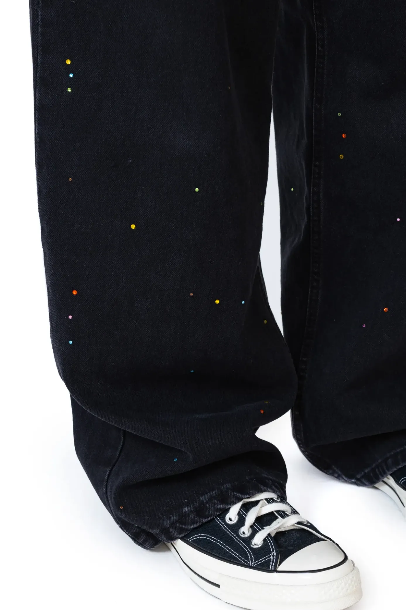 Outlet Spodnie Loose Crystal Spodnie Baggy|Jeansy