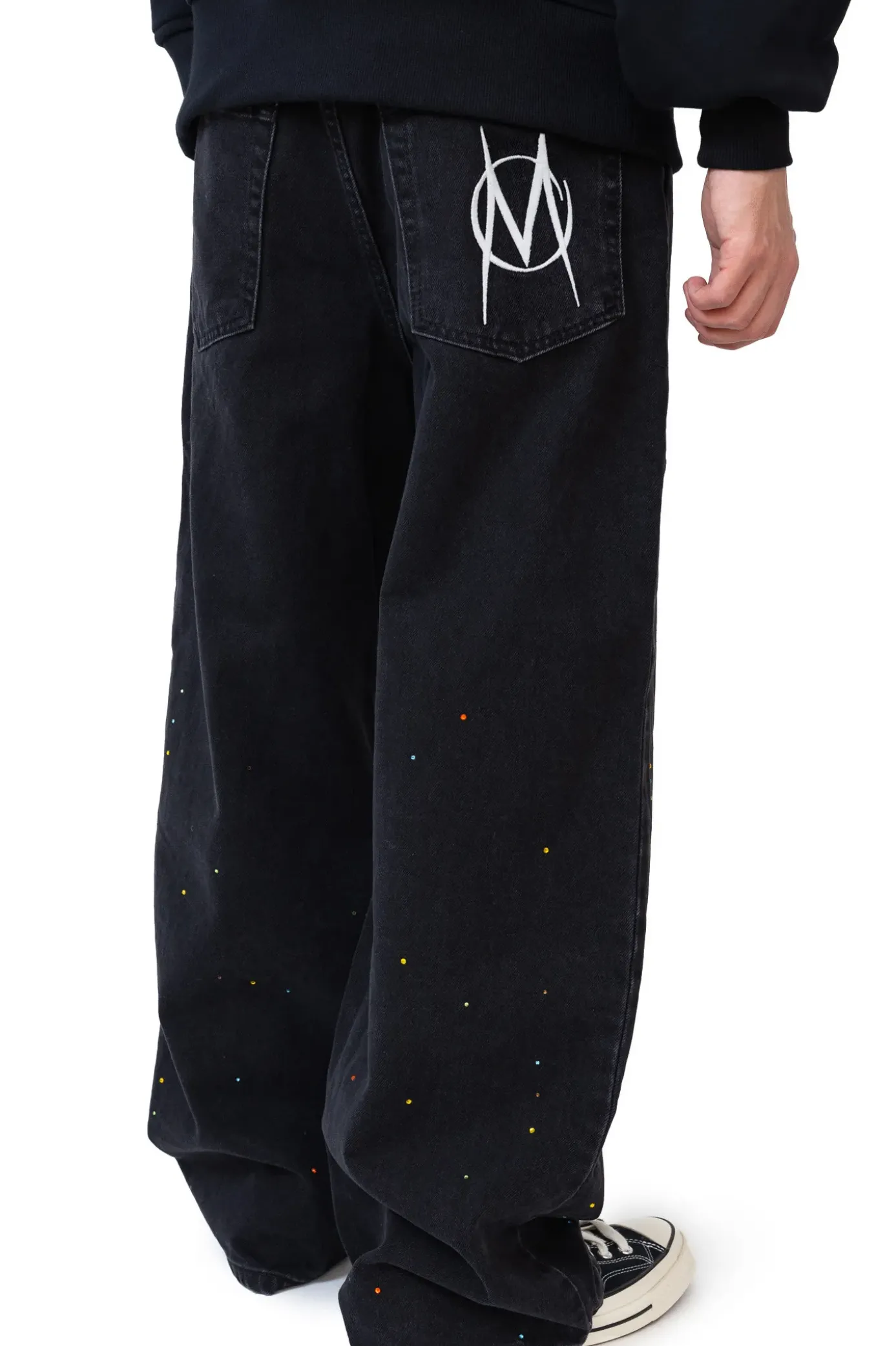 Outlet Spodnie Loose Crystal Spodnie Baggy|Jeansy