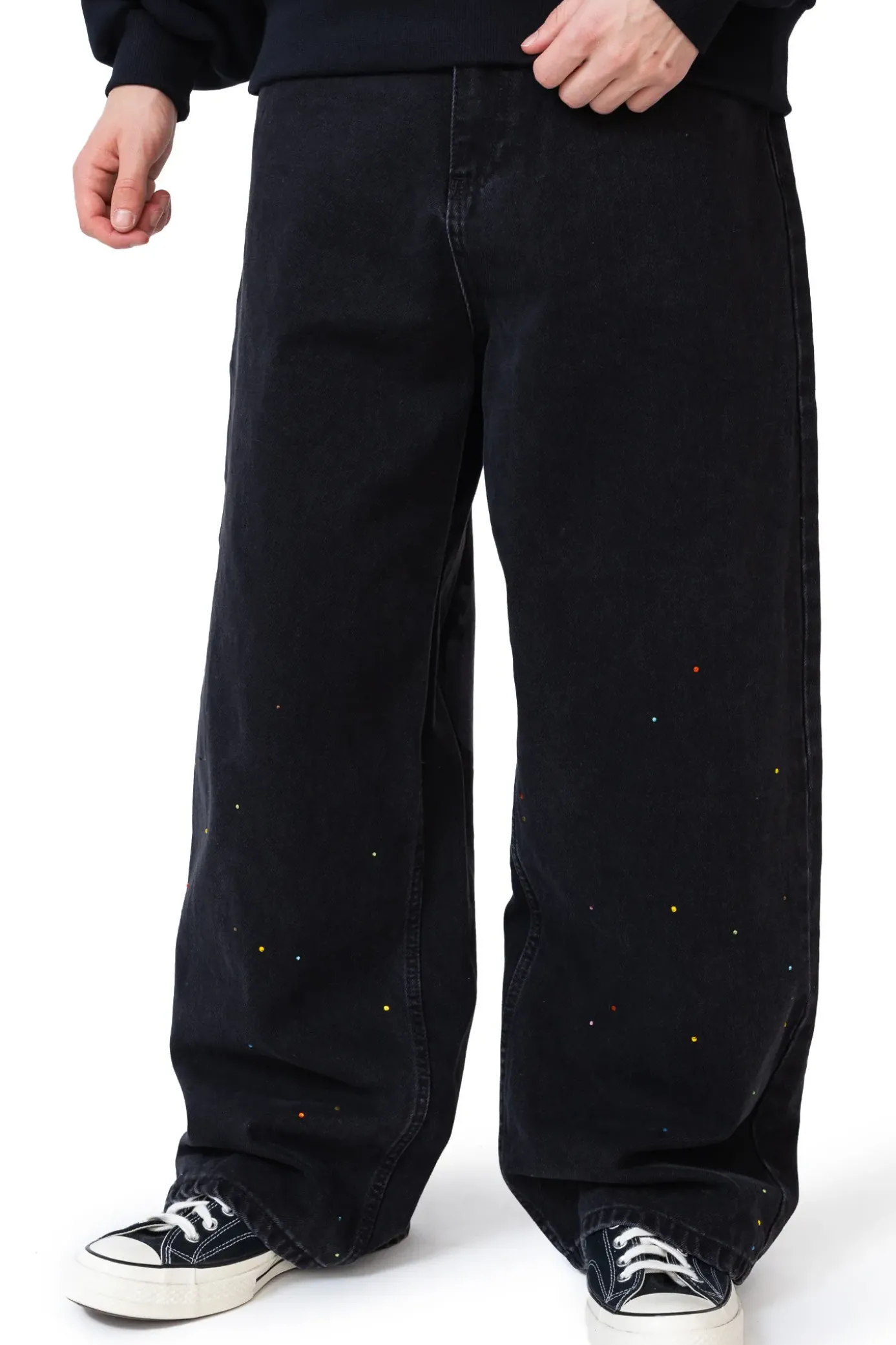 Outlet Spodnie Loose Crystal Spodnie Baggy|Jeansy