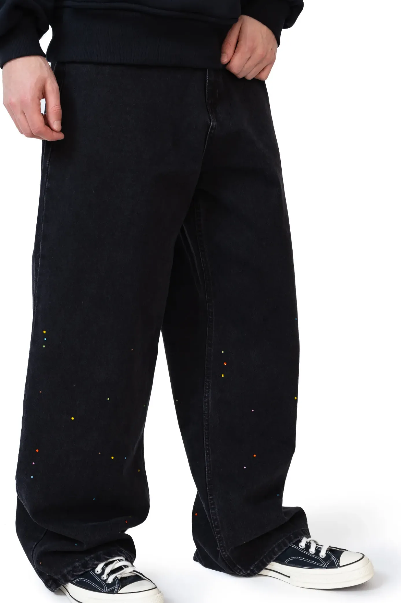 Outlet Spodnie Loose Crystal Spodnie Baggy|Jeansy