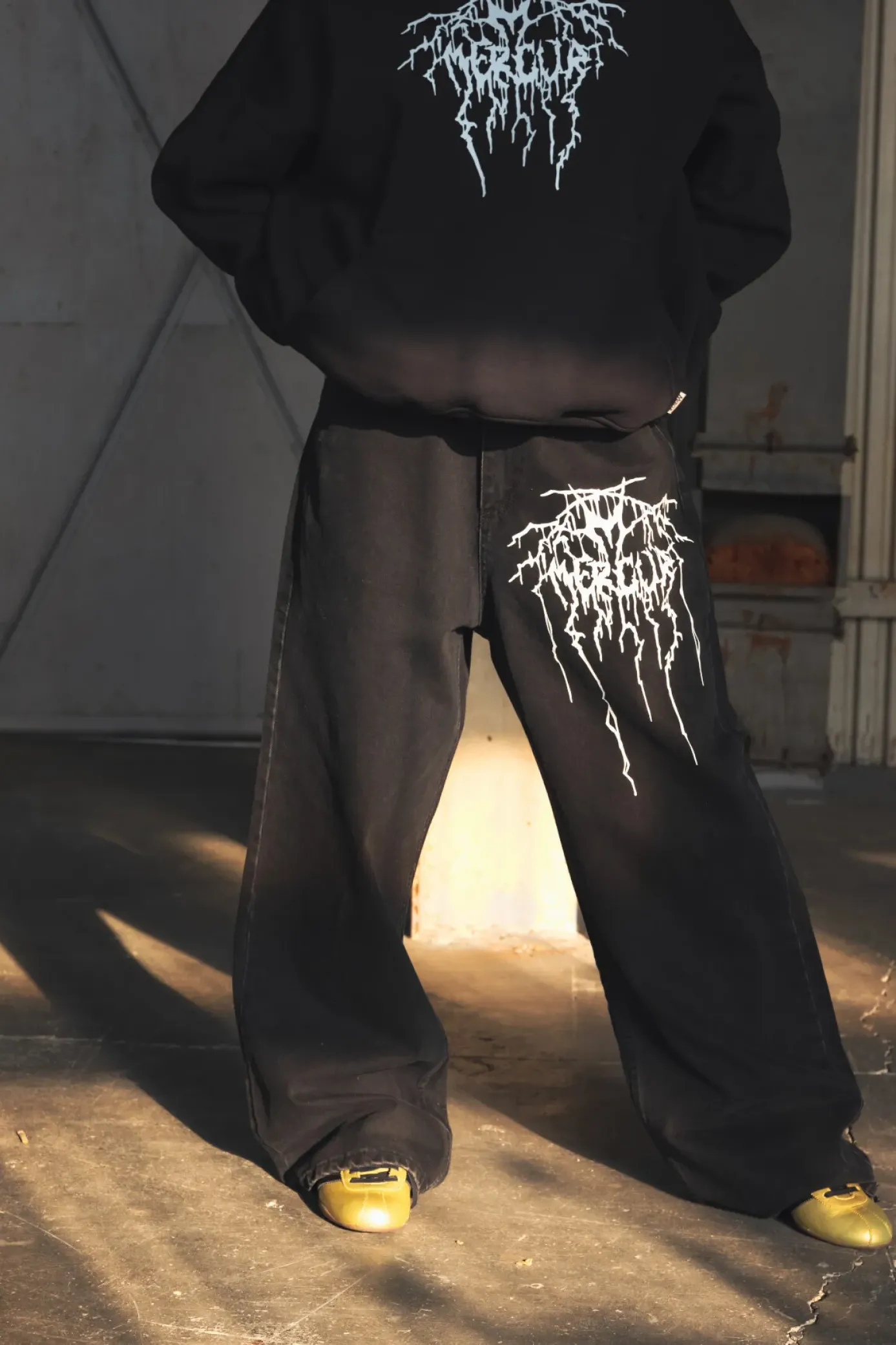 Hot Spodnie Loose Metal Spodnie Baggy|Jeansy