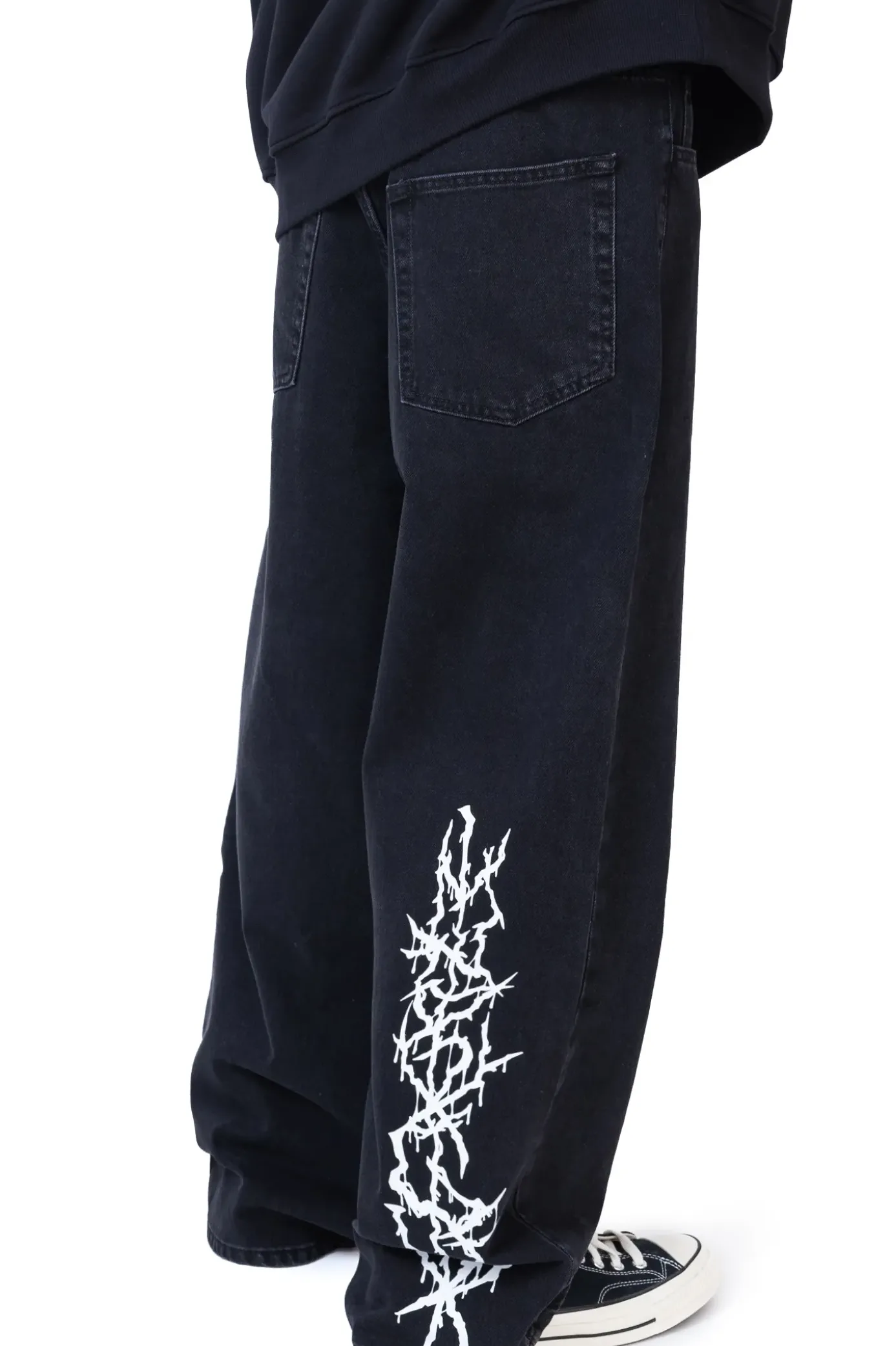 Hot Spodnie Loose Metal Spodnie Baggy|Jeansy