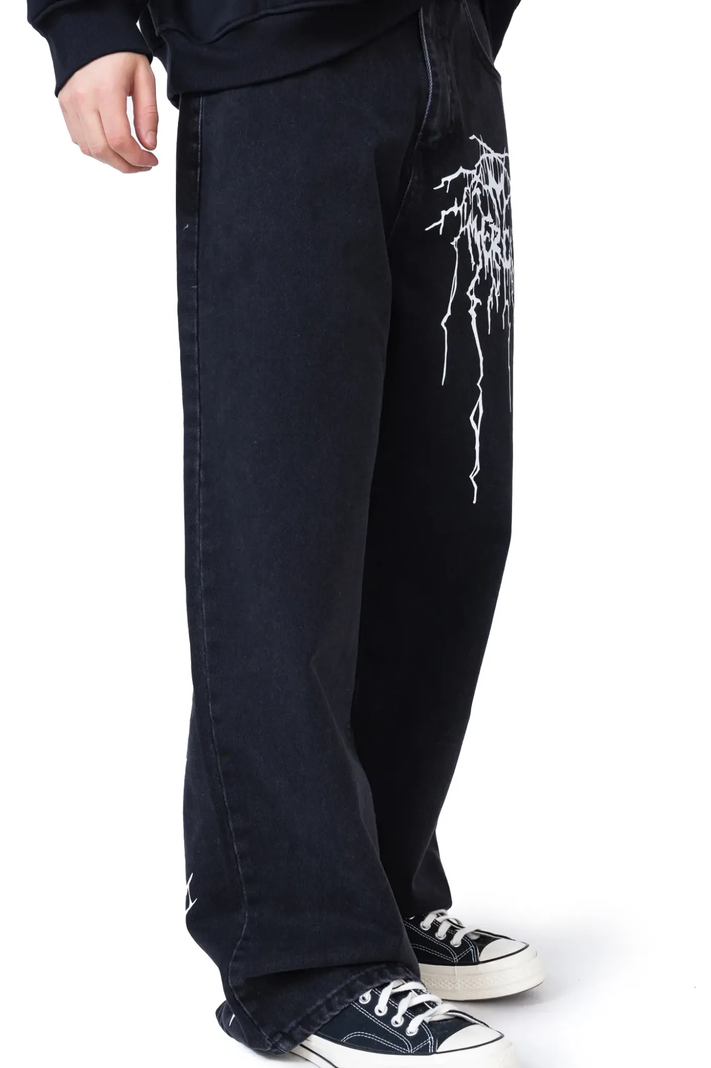 Hot Spodnie Loose Metal Spodnie Baggy|Jeansy