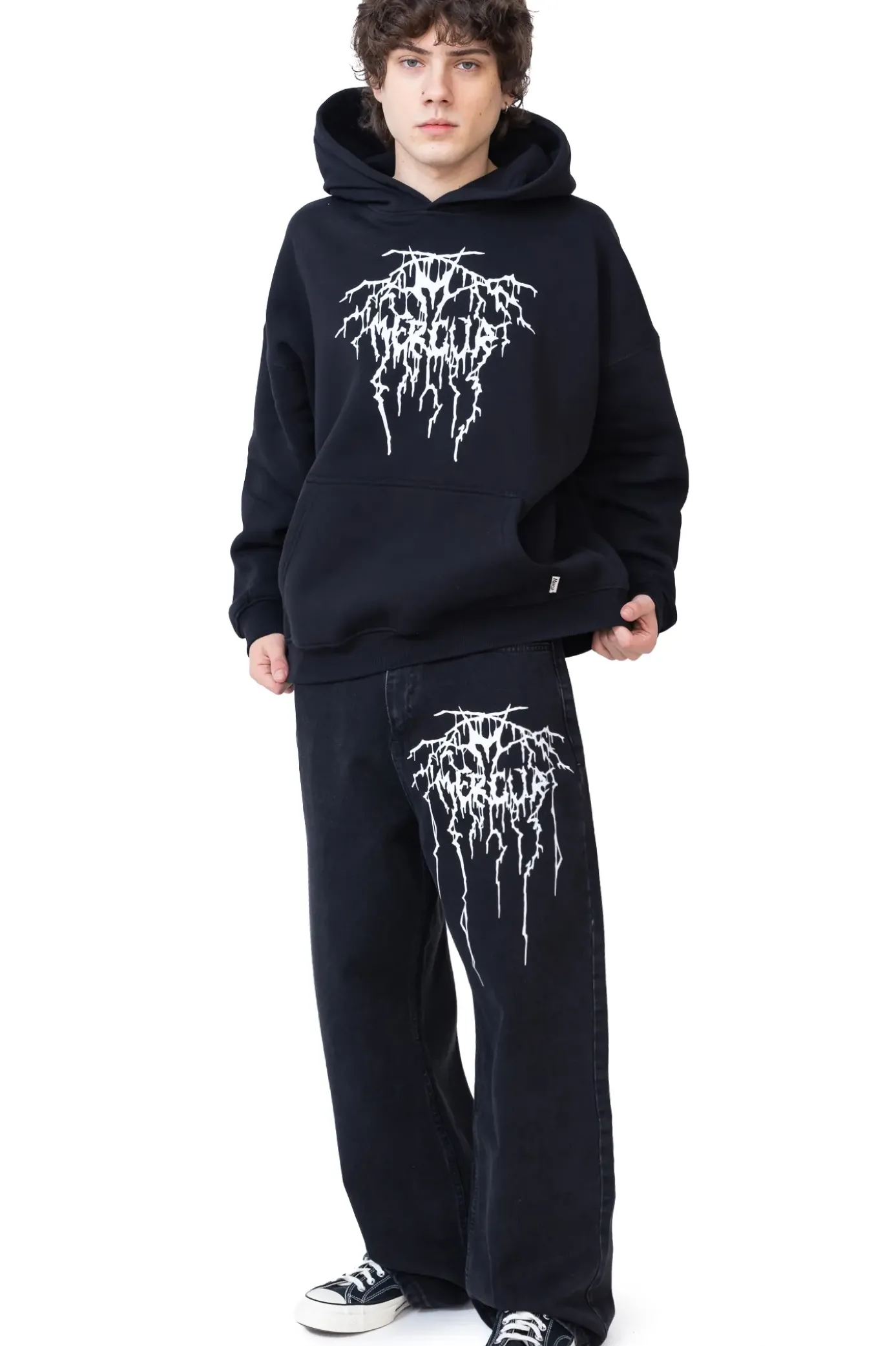 Hot Spodnie Loose Metal Spodnie Baggy|Jeansy