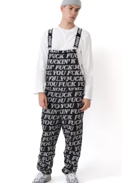 New Spodnie Fuckin Fuck Denim Overalls Spodnie Chino / Bojówki|Spodnie Materiałowe