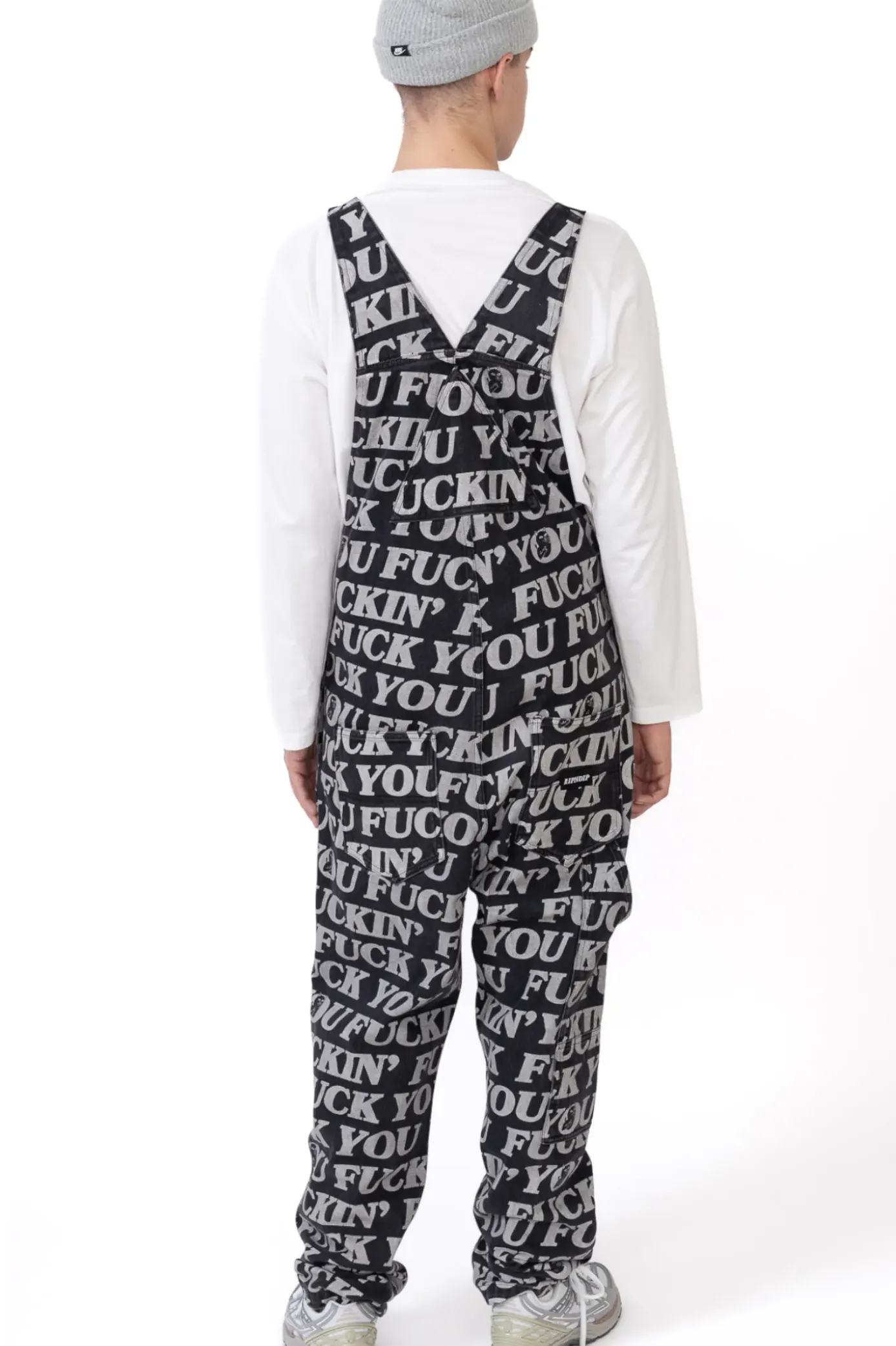 New Spodnie Fuckin Fuck Denim Overalls Spodnie Chino / Bojówki|Spodnie Materiałowe