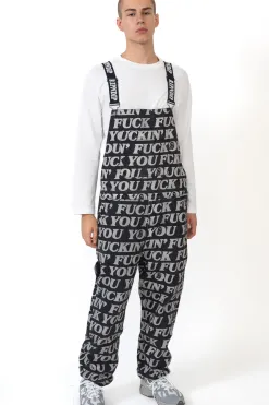 New Spodnie Fuckin Fuck Denim Overalls Spodnie Chino / Bojówki|Spodnie Materiałowe